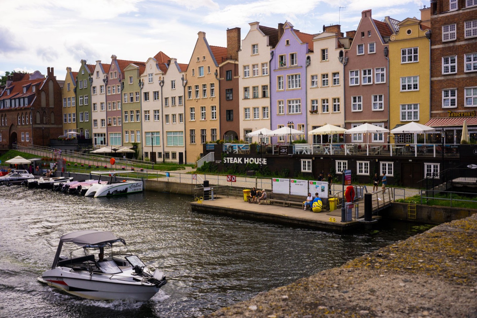 Tall narrow merchant houses in the old town of Gdańsk