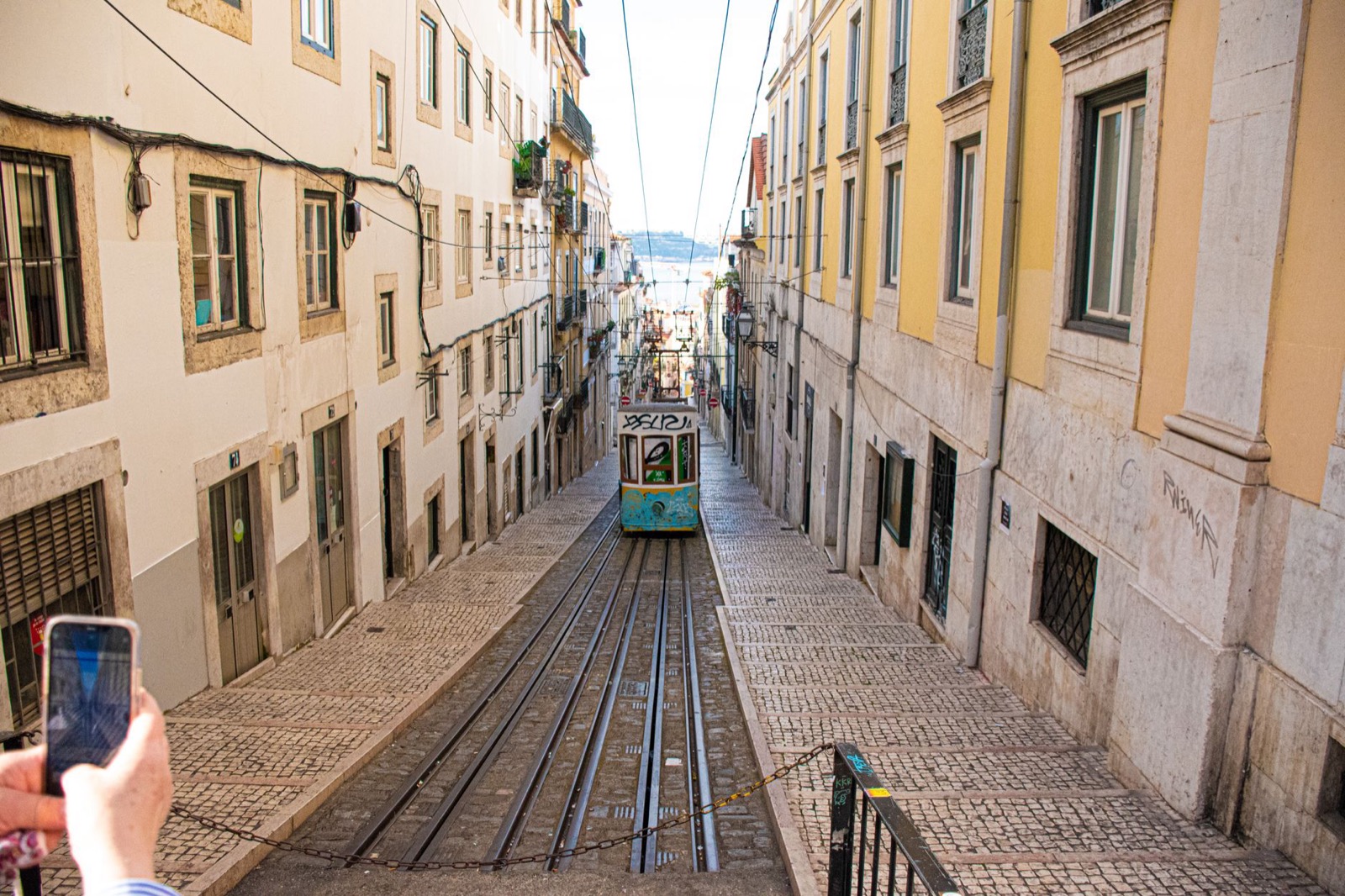Lisbon buildings rising above a broad riverside road